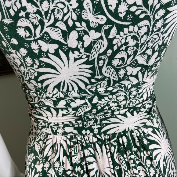 Boden Evangeline Jersey Faux Wrap Mini Dress 6 Petite Novelty Butterfly Birds - Picture 11 of 15